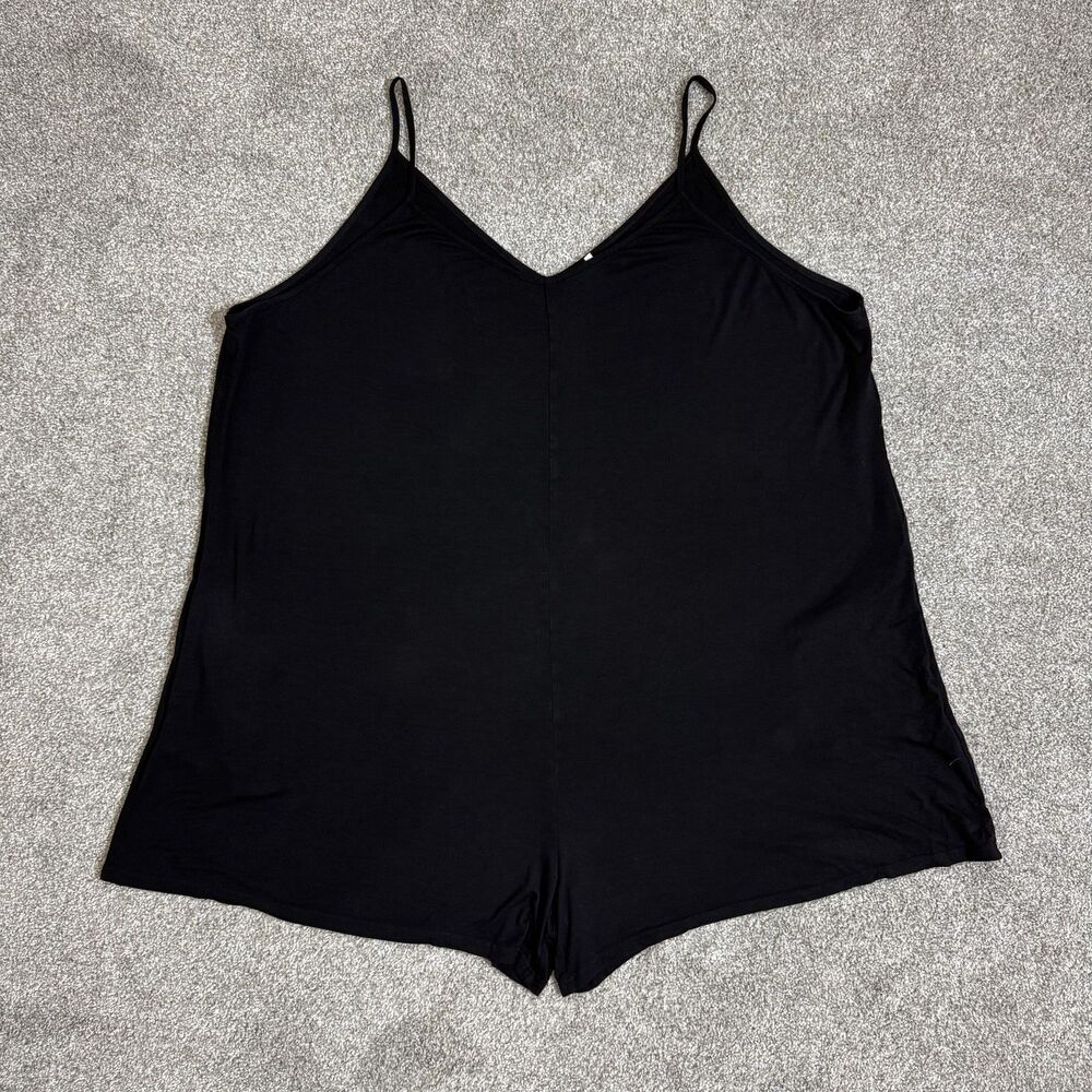 Suzanne Betro SIMPLE Jumpsuit Womens 4XL Black Sleeveless Wide Leg Pockets Rayon